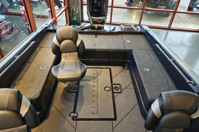 2026 Nitro ZV21 boat interior with seating and storage compartments, showcasing modern design and functionality.