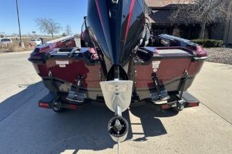 2026 Nitro ZV20 Pro boat, rear view, parked outdoors on a sunny day.