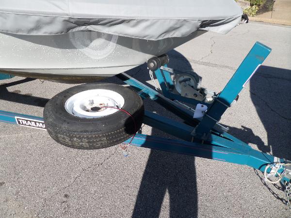 1992 Rinker Captiva 170 OB boat on trailer with spare tire.