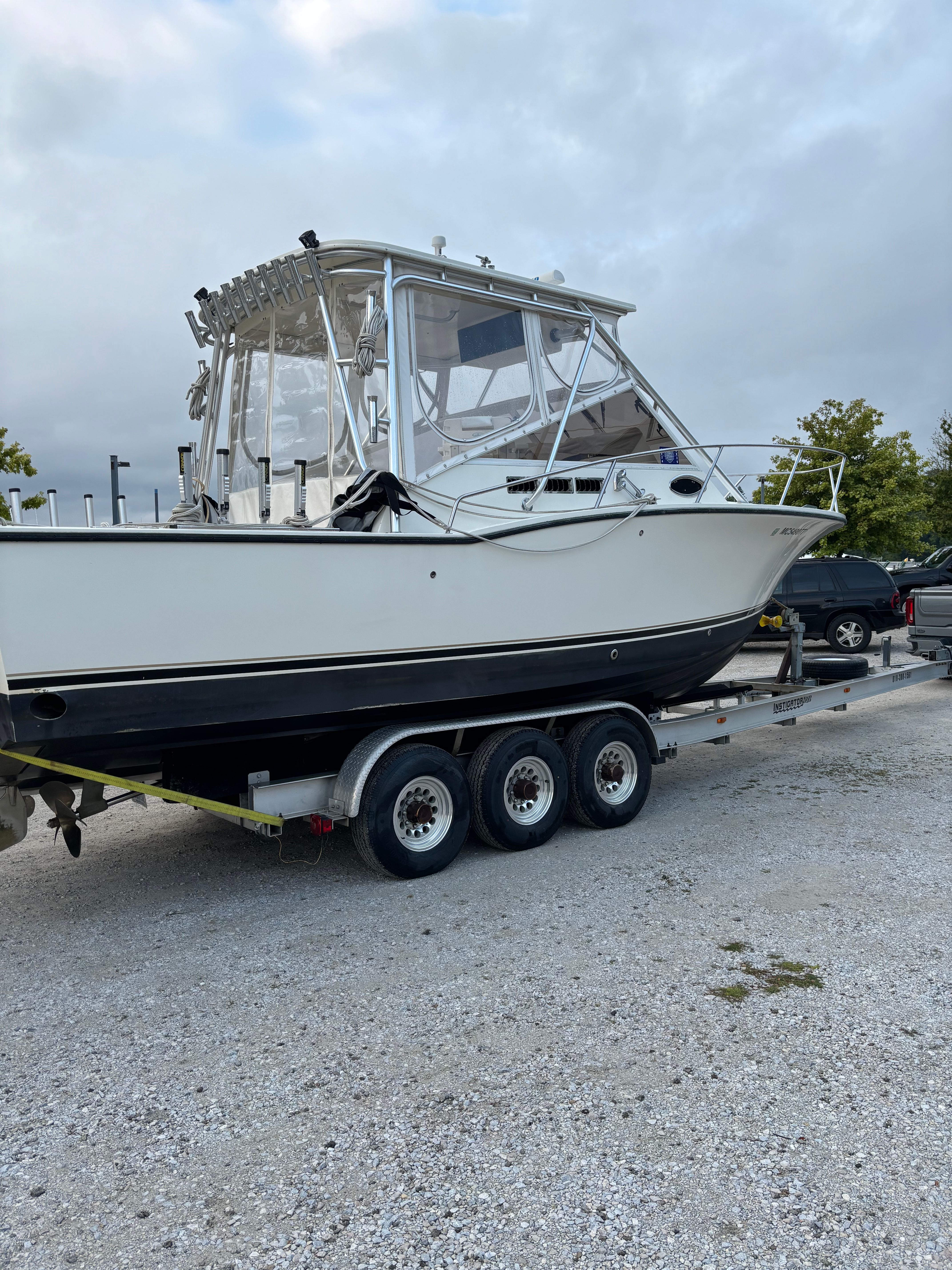 2004 Carolina Classic 28 Express on trailer, side view.
