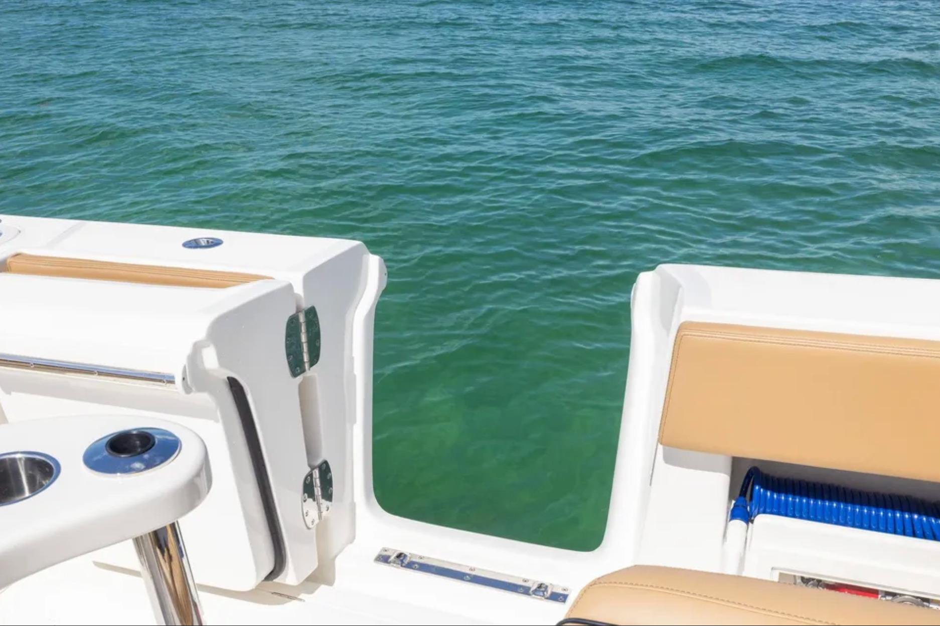 2025 Blackwater 41 Performance Fish boat interior with ocean view.