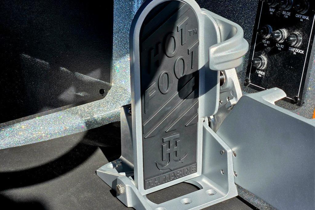 Hot Foot throttle pedal in 2026 Skeeter ZXE20 boat cockpit.