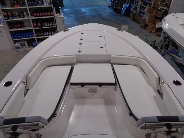 Interior view of the 2023 Robalo 246 Cayman boat model.