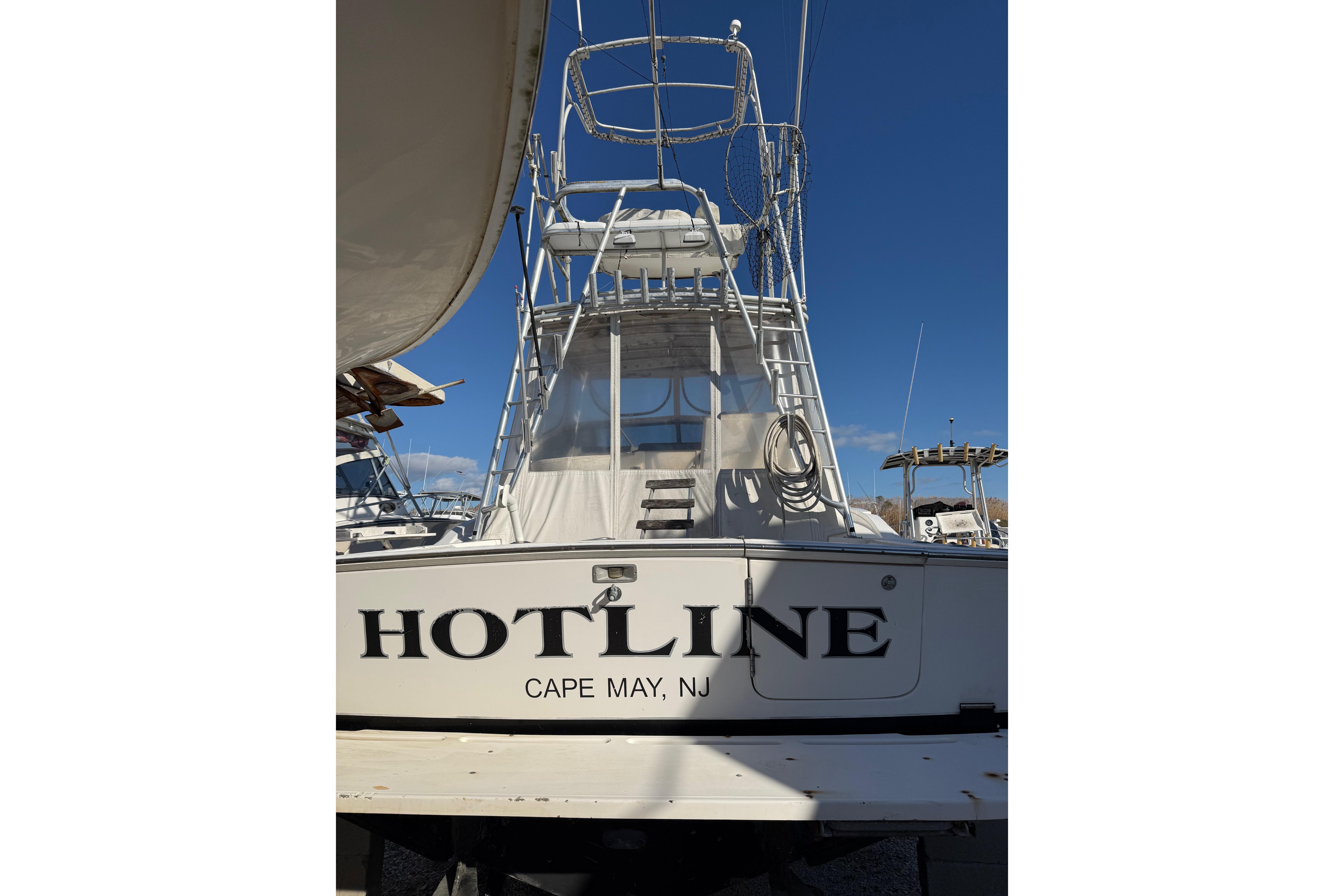 1995 Blackfin 31 Combi boat named "Hotline" docked in Cape May, NJ.