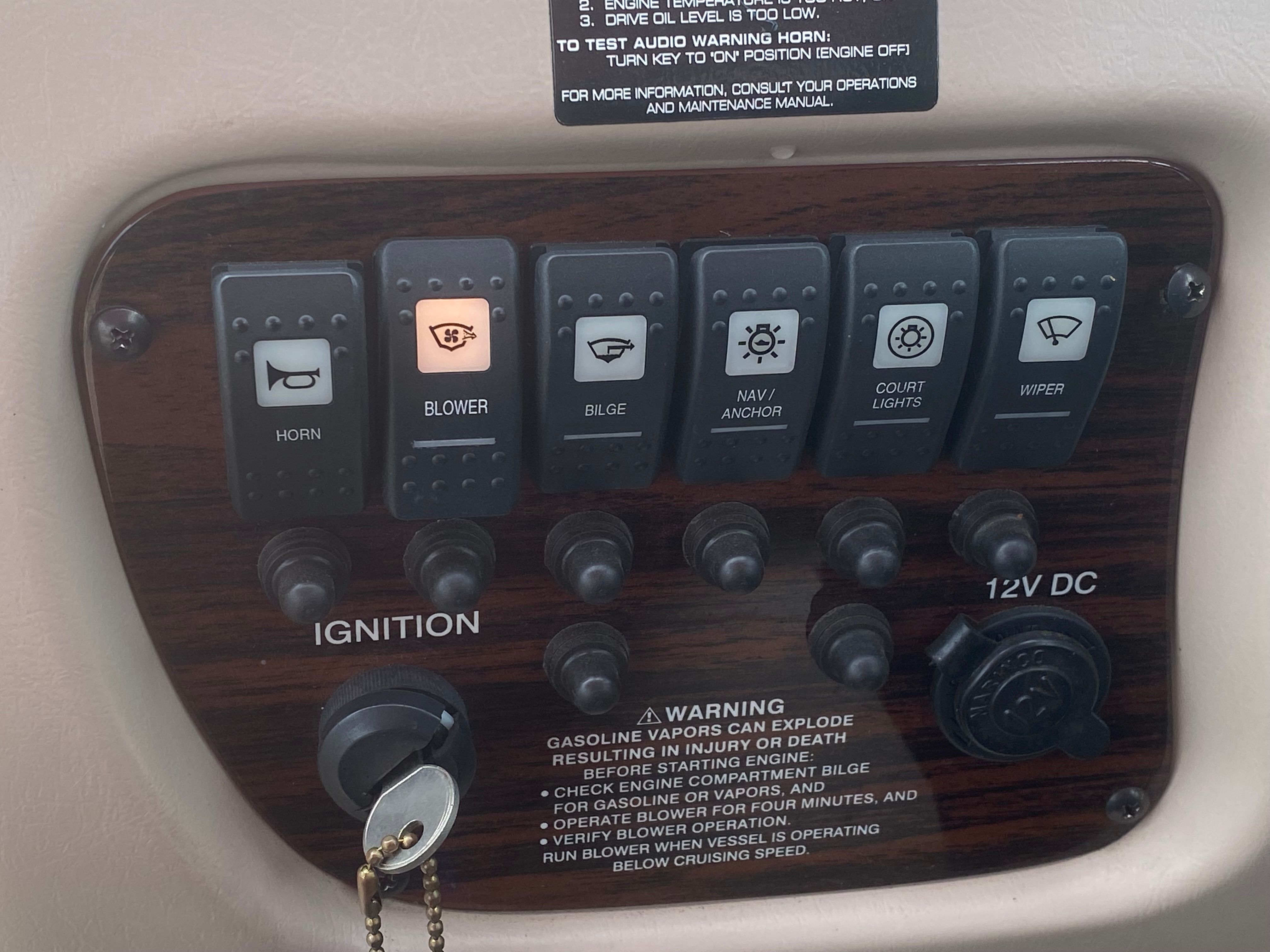 Dashboard of a 2000 Chaparral 230 SSi boat.