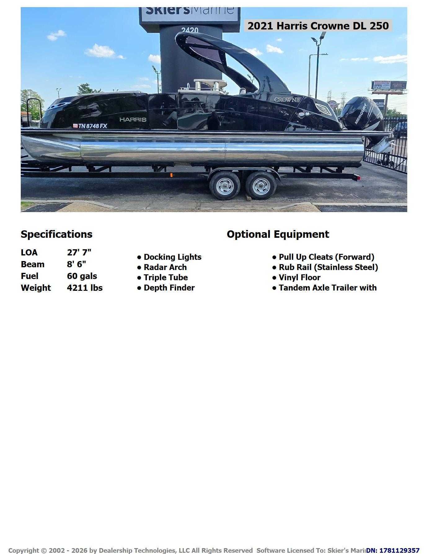 2021 Harris Crowne DL 250 - 2