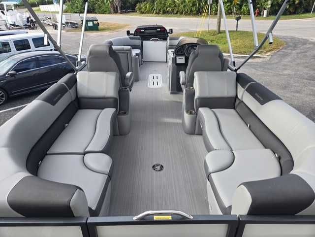 2020 Veranda VTX22RC pontoon boat interior with spacious seating and modern design.