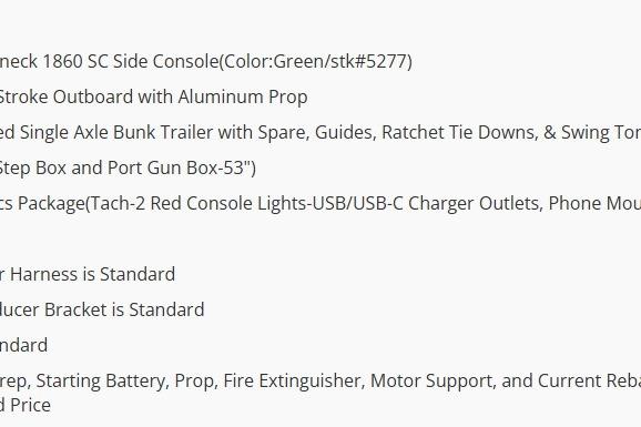 2026 Lowe Roughneck 1860SC boat features and specifications list.