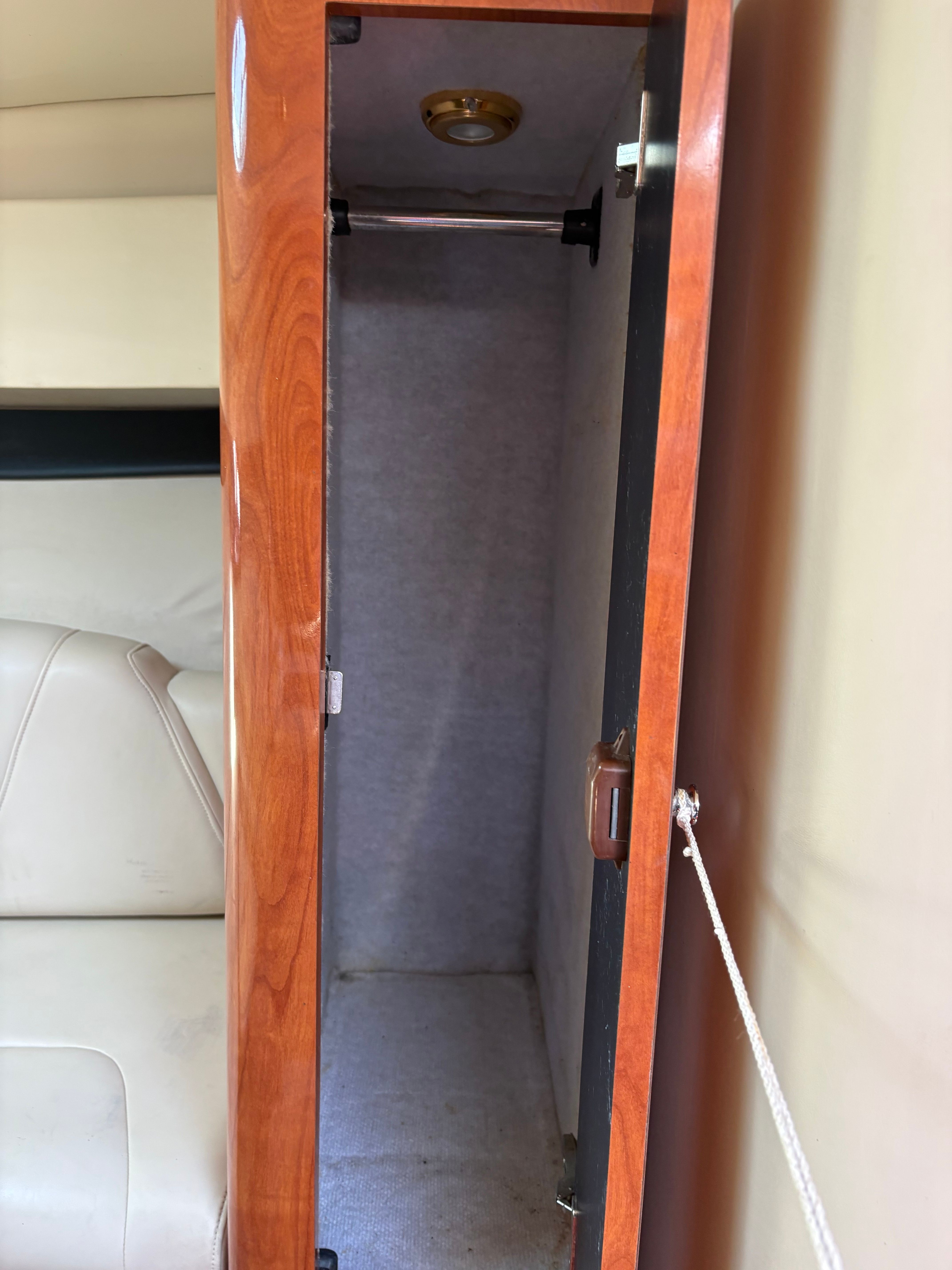 Interior of a 2009 Fountain 33 Sportfish Cruiser cabinet.