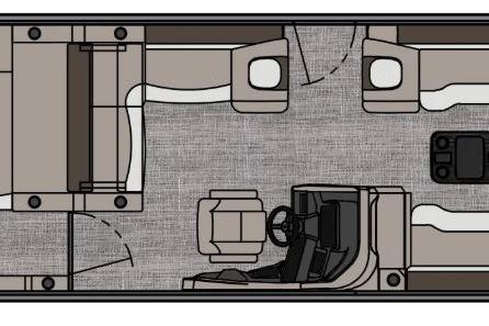 2026 Tahoe Pontoon Cascade Versatile Rear Bench layout with seating and helm design.