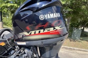2014 Skeeter ZX200 with Yamaha VMAX SHO outboard motor in sunlight.
