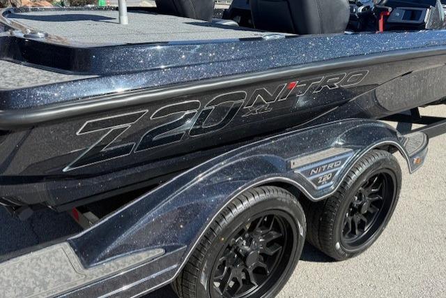 2026 Nitro Z20 XL Pro boat with sleek design and black wheels.
