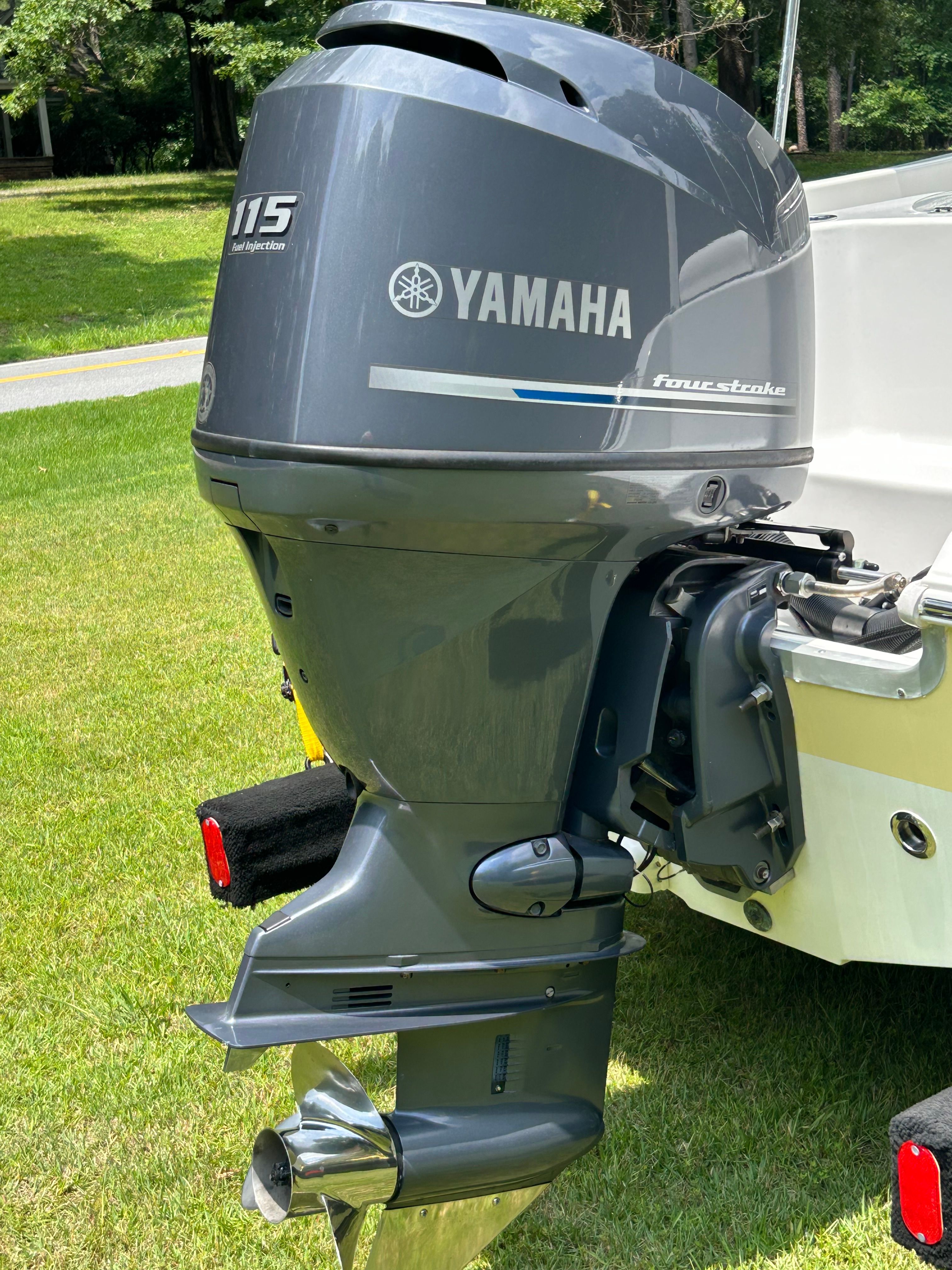 Yamaha 115 outboard motor on a Sea Hunt Triton 188 boat.