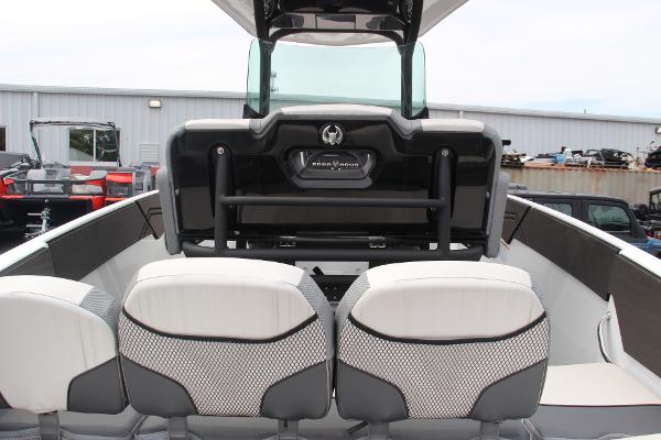 2023 Scarab 255 Open ID boat interior with modern seating and sleek design.