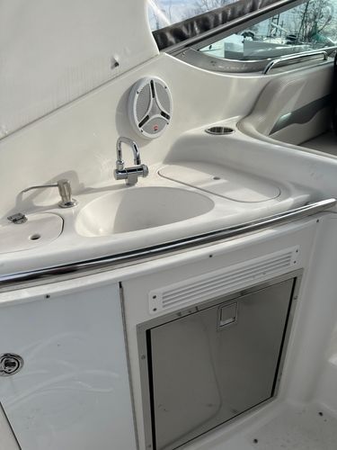 Interior of 2006 Chaparral Signature 310 yacht with sink and speaker.