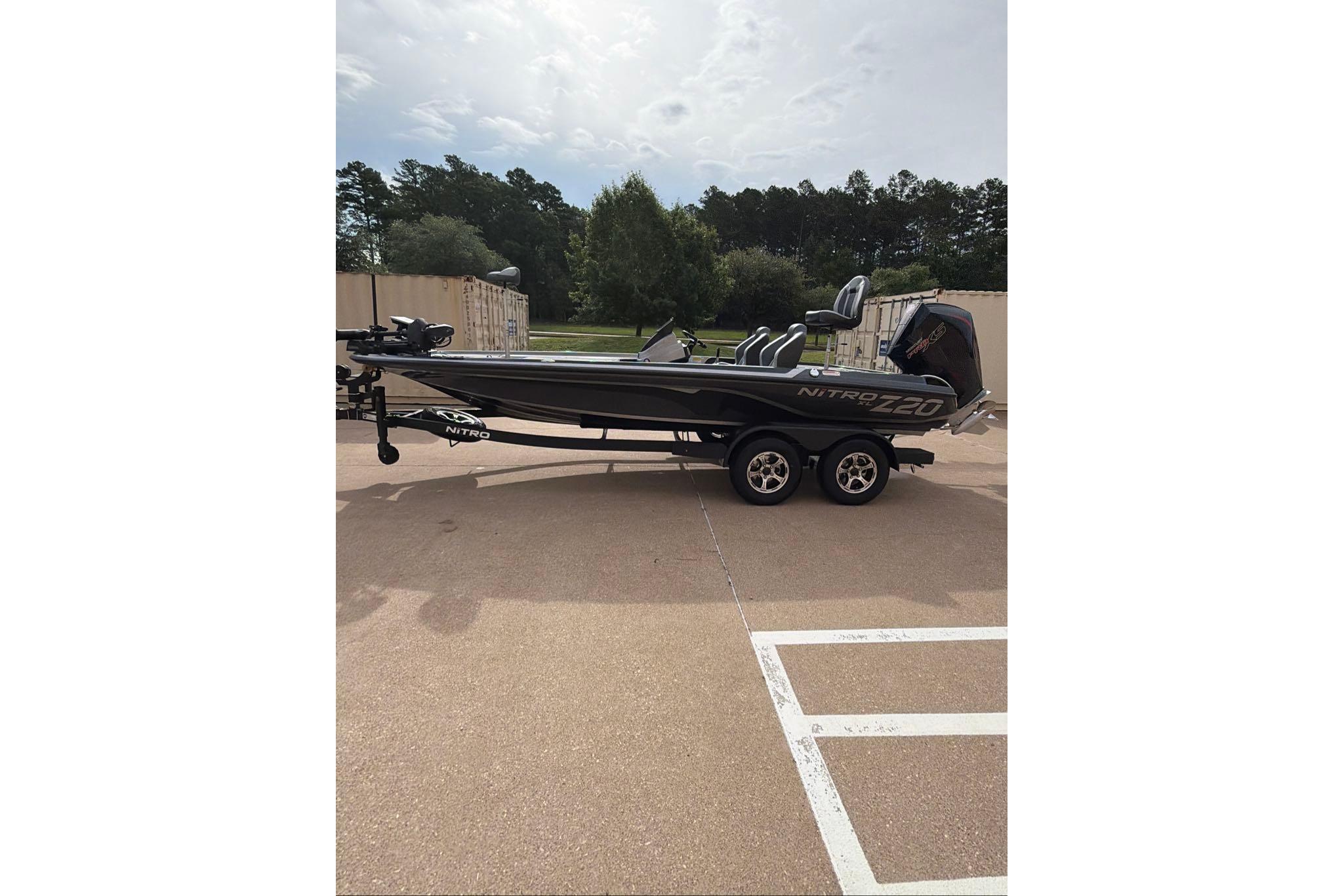 2026 Nitro Z20 XL boat on trailer in outdoor setting.