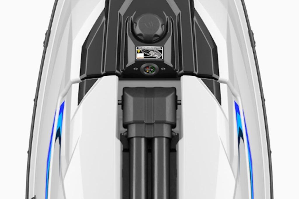 2025 Yamaha WaveRunner SuperJet top view, showcasing sleek design and modern features.