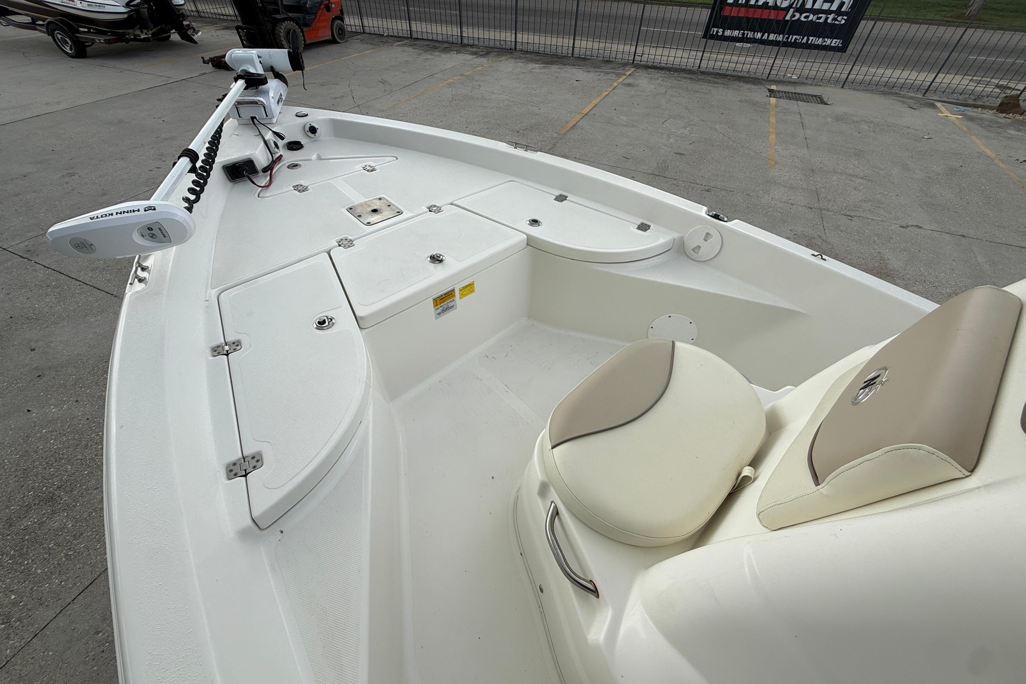 2017 NauticStar 1910 NauticBay boat interior with seating and storage compartments.