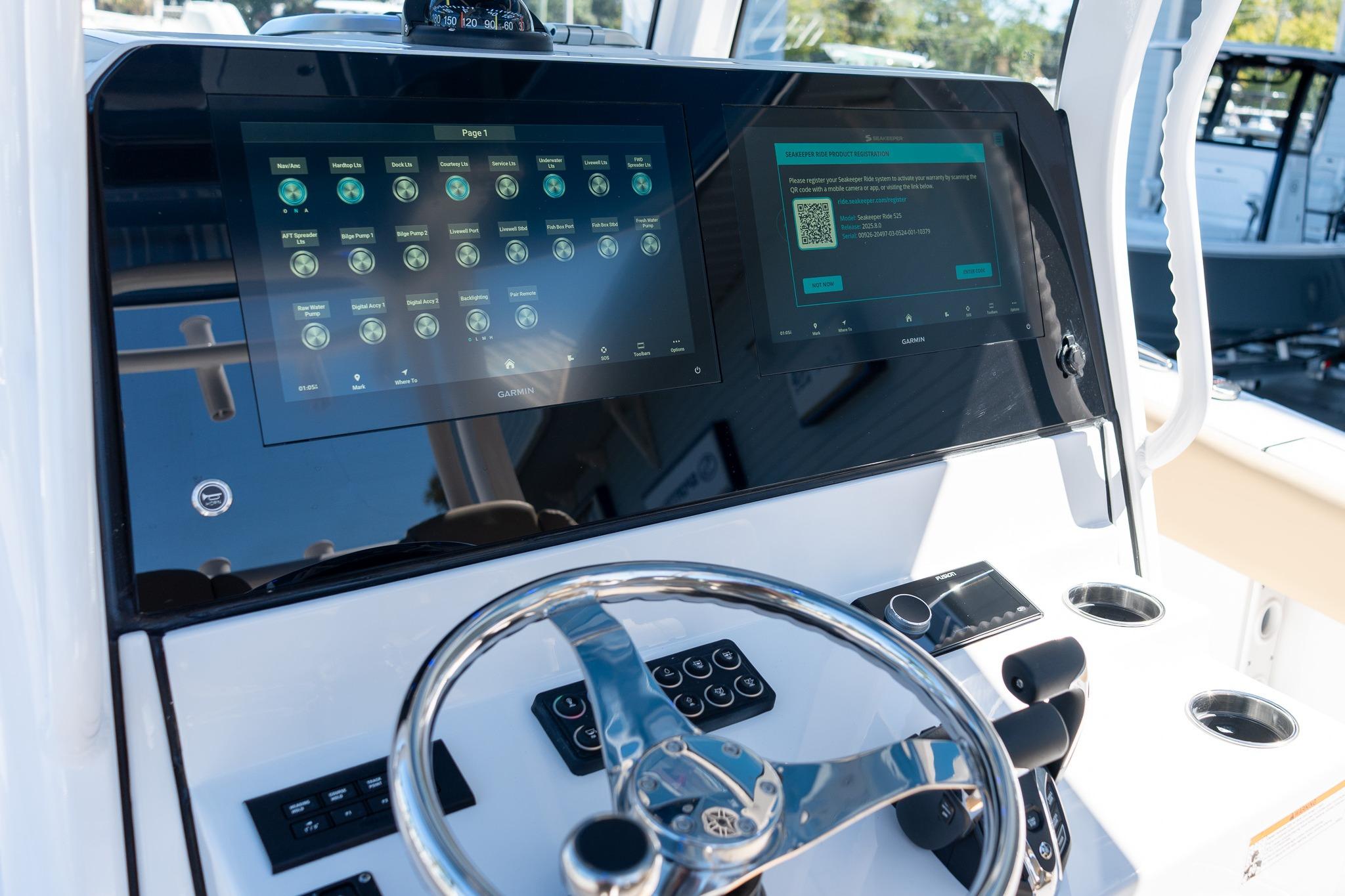 2026 Sportsman Open 282 Center Console dashboard with advanced touchscreen controls.