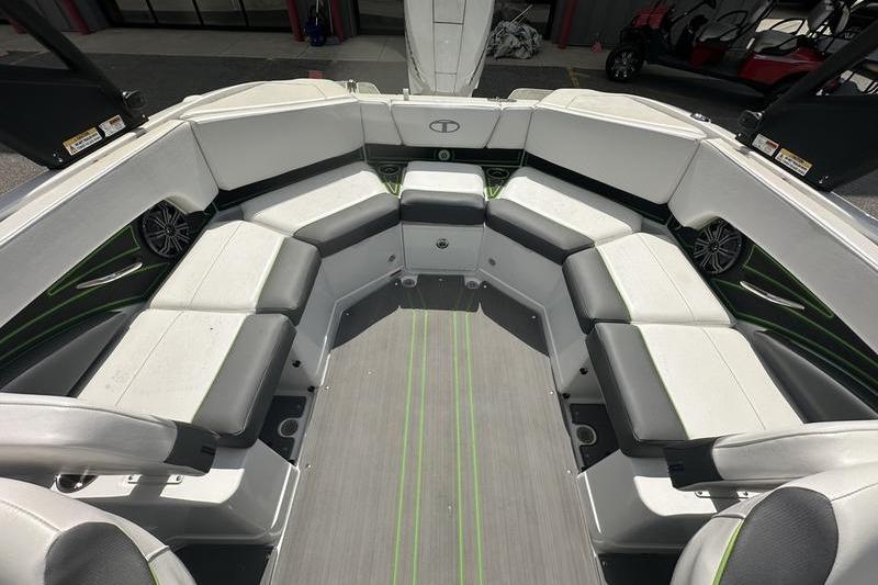2024 Tahoe 210 S boat interior with spacious seating and modern design.