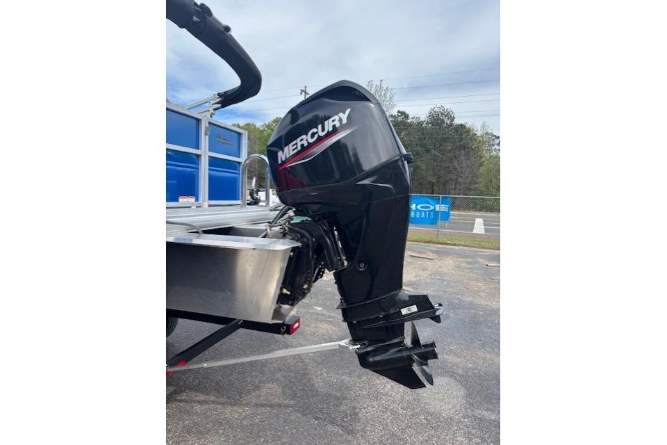 2026 Sun Tracker Party Barge 16 DLX with Mercury outboard motor.