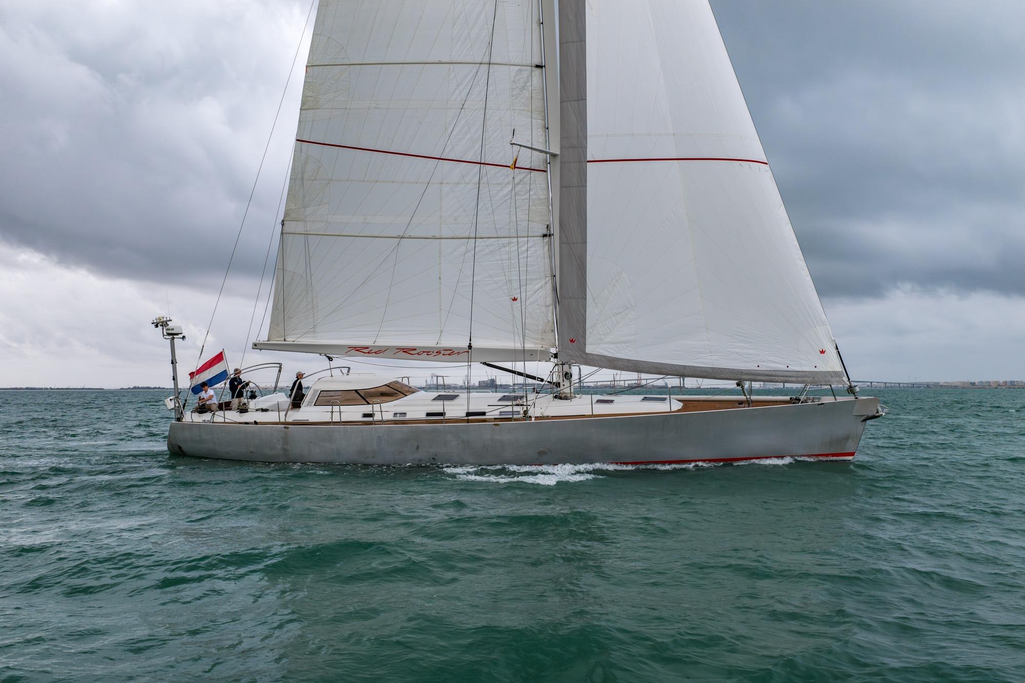 Sailing yacht Van De Stadt Stadtship 70, 2008 model, cruising on open water.