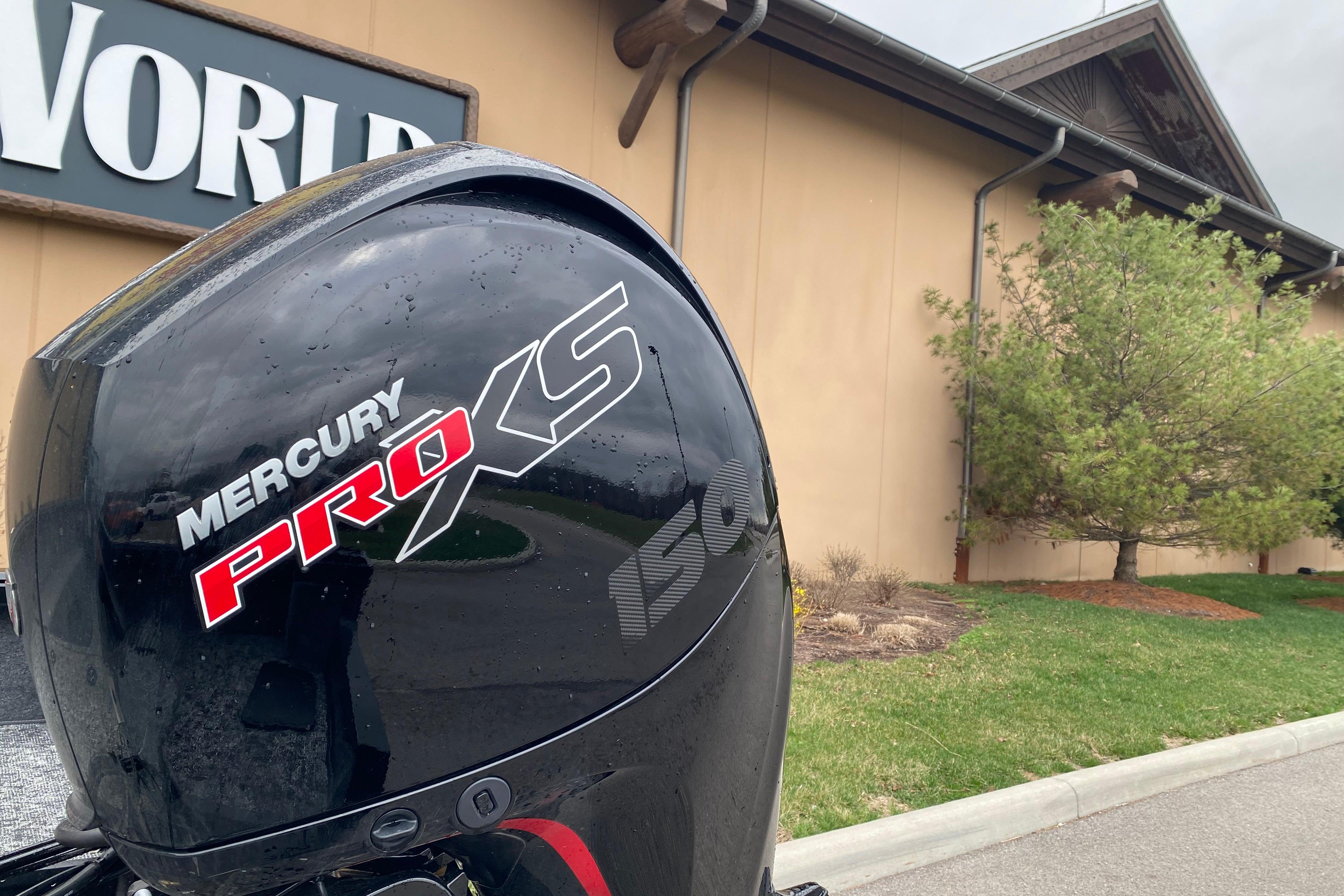 2026 Ranger VS1882SC Angler with Mercury Pro XS engine outside a building.
