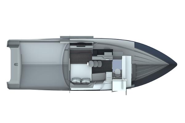 Manufacturer Provided Image: Top view of 2026 Formula 360 Crossover Bowrider I/O boat layout.