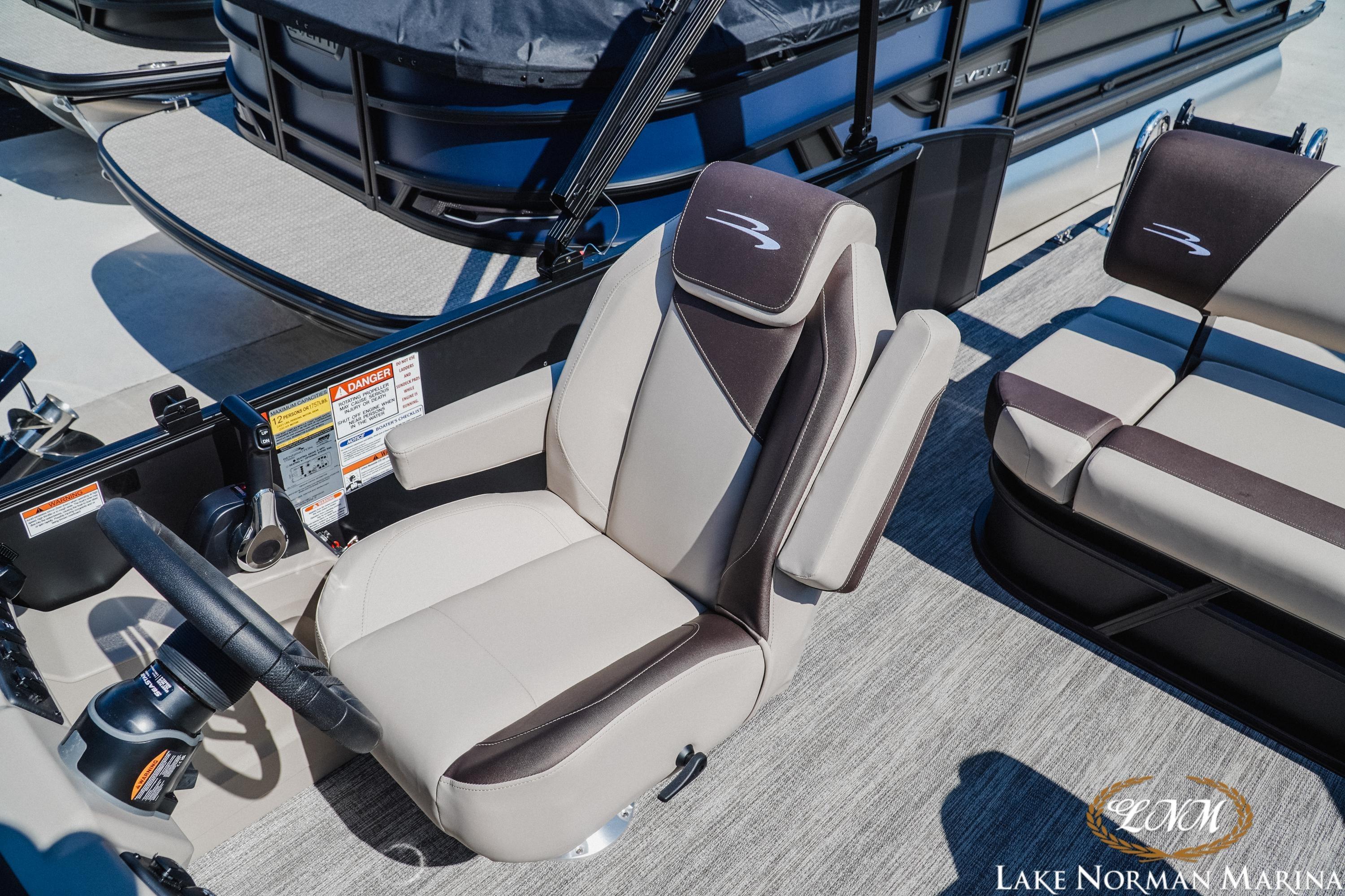 2027 Bennington 23ssb boat interior with luxurious seating at Lake Norman Marina.
