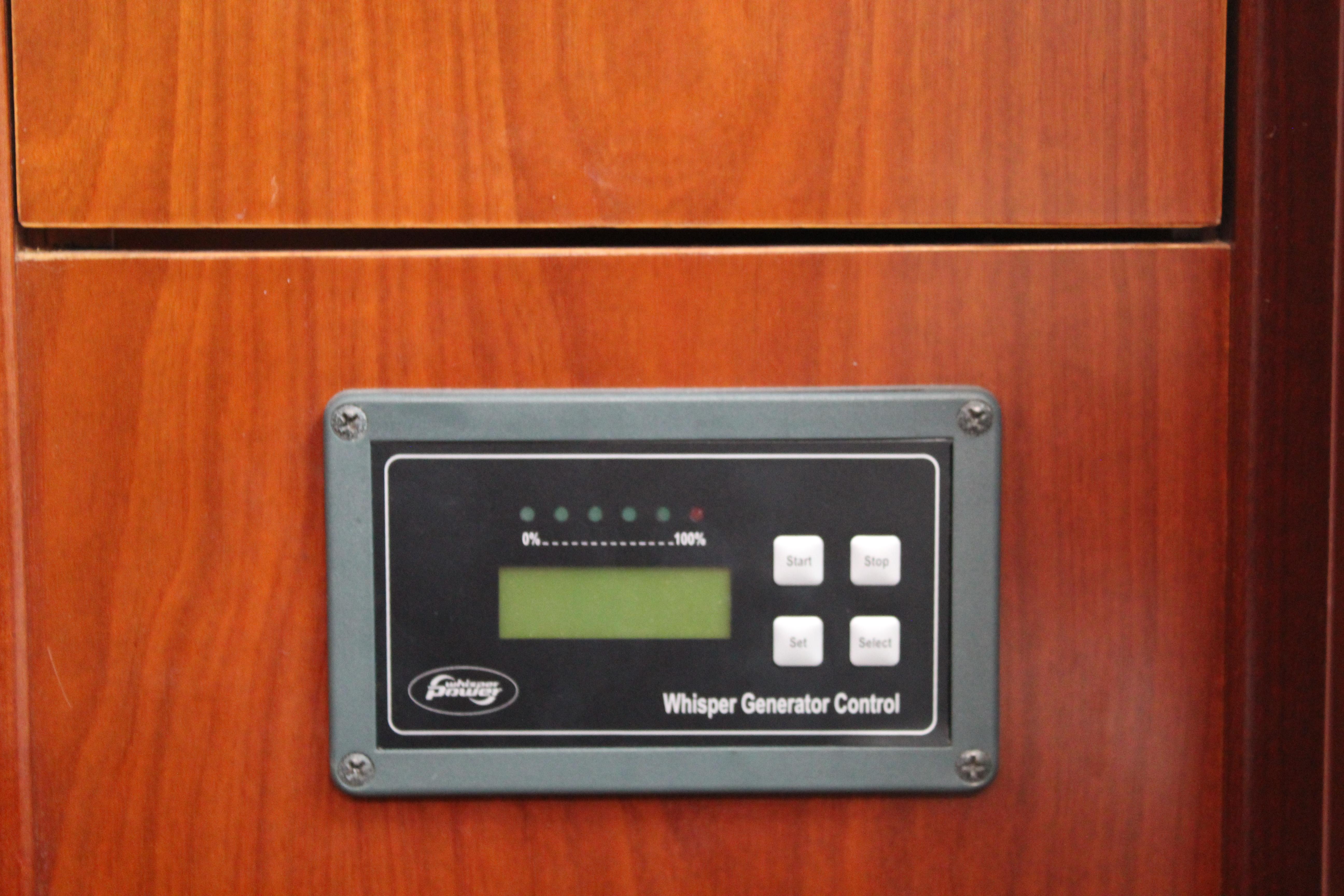 Whisper generator control panel on 2004 Beneteau Oceanis Clipper 423 yacht.