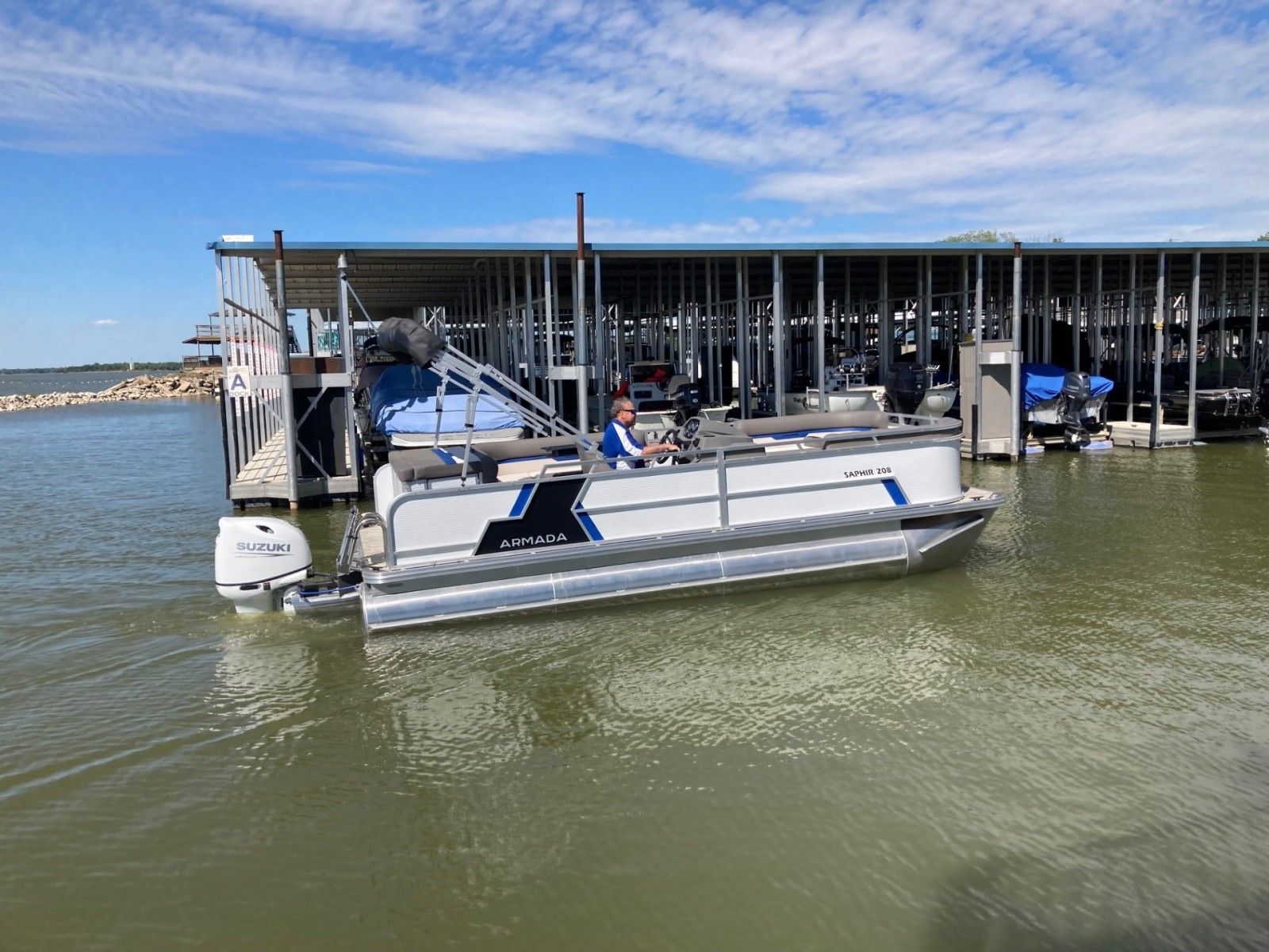 2025 Armada Saphir CR208 Tritoon w/140HP Suzuki & Single Axle Trailer