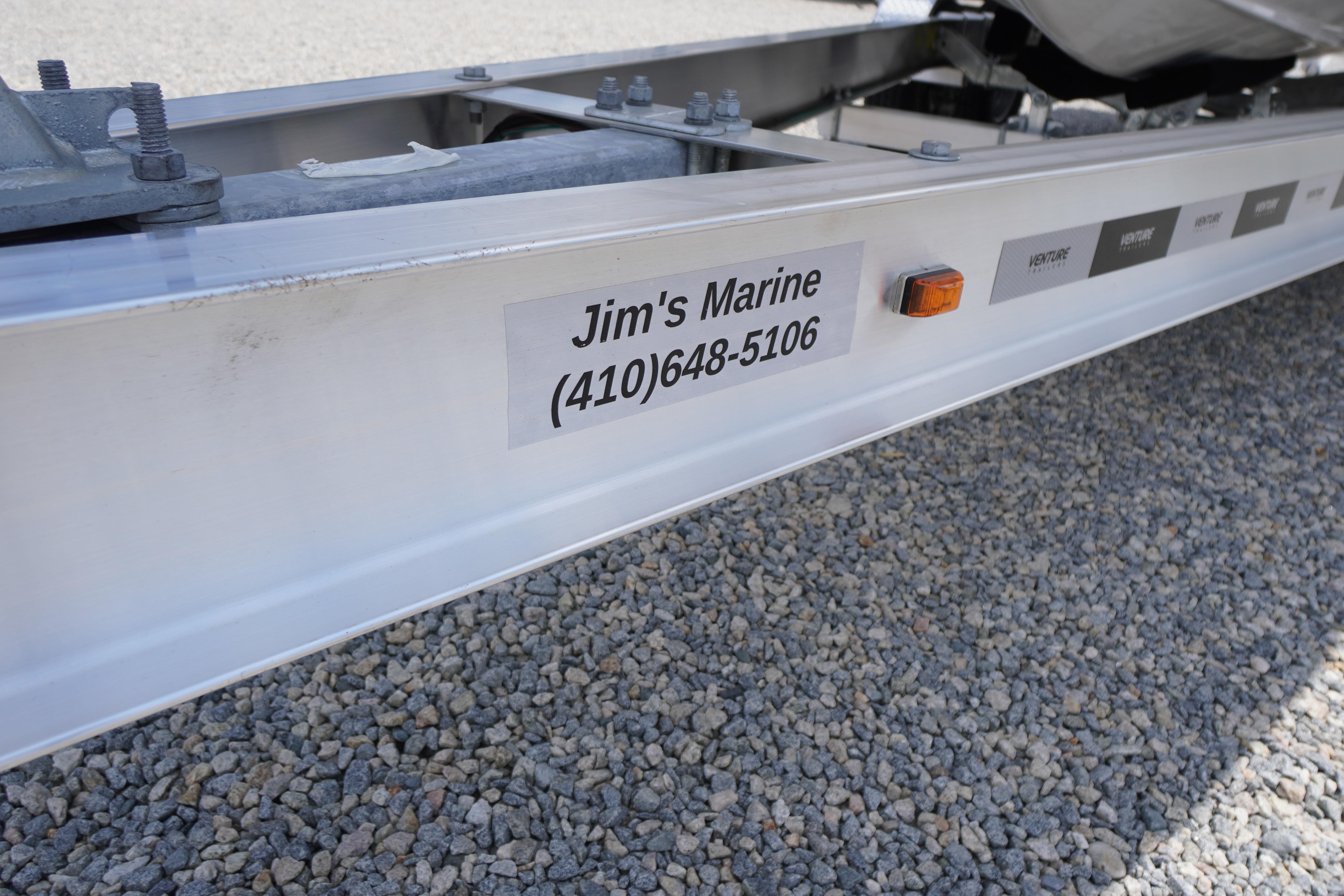 Trailer frame with Jim's Marine contact, Chaparral SSX 4, 2026 model.