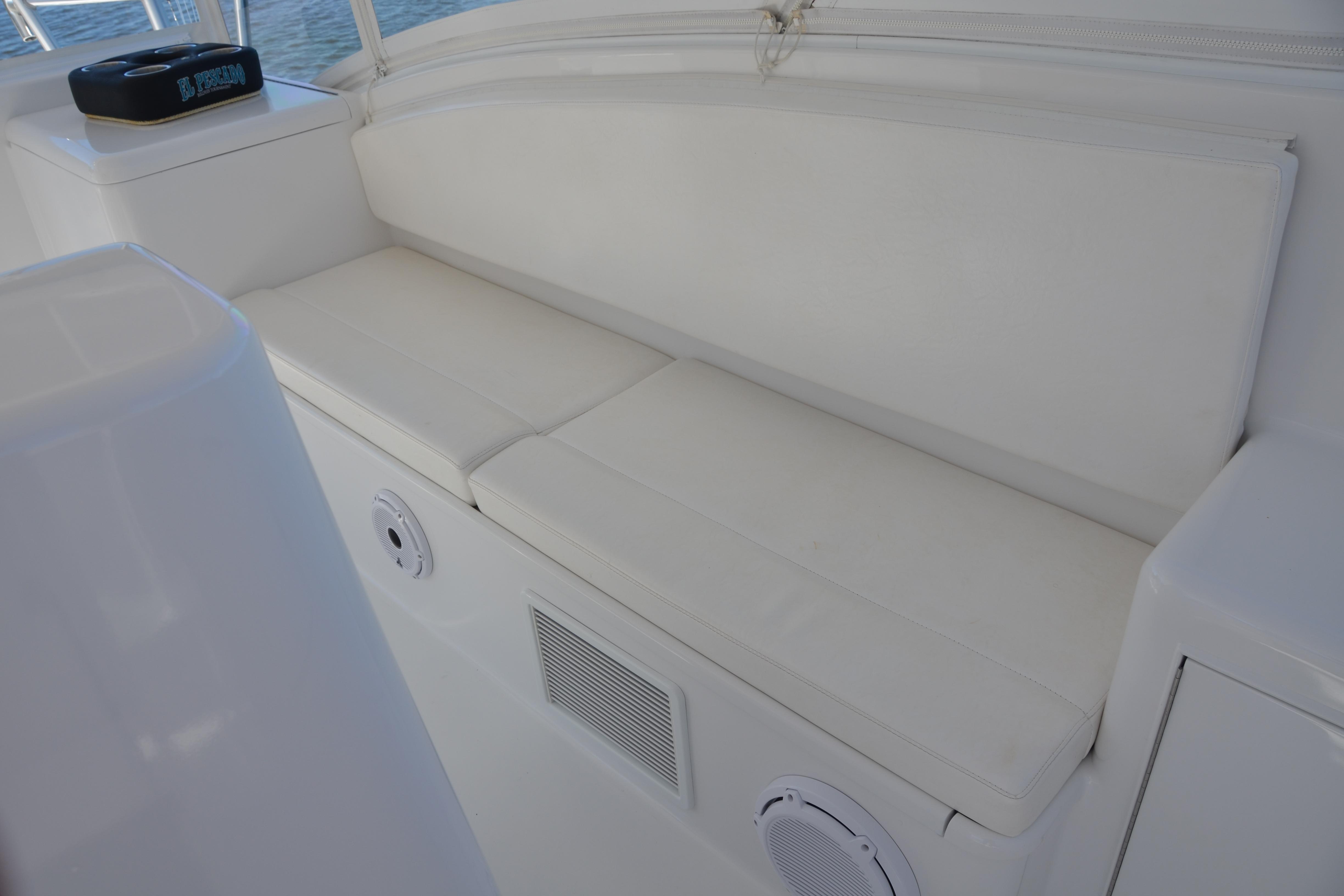 White cushioned seating on 2006 Custom Carolina Heritage Express boat.