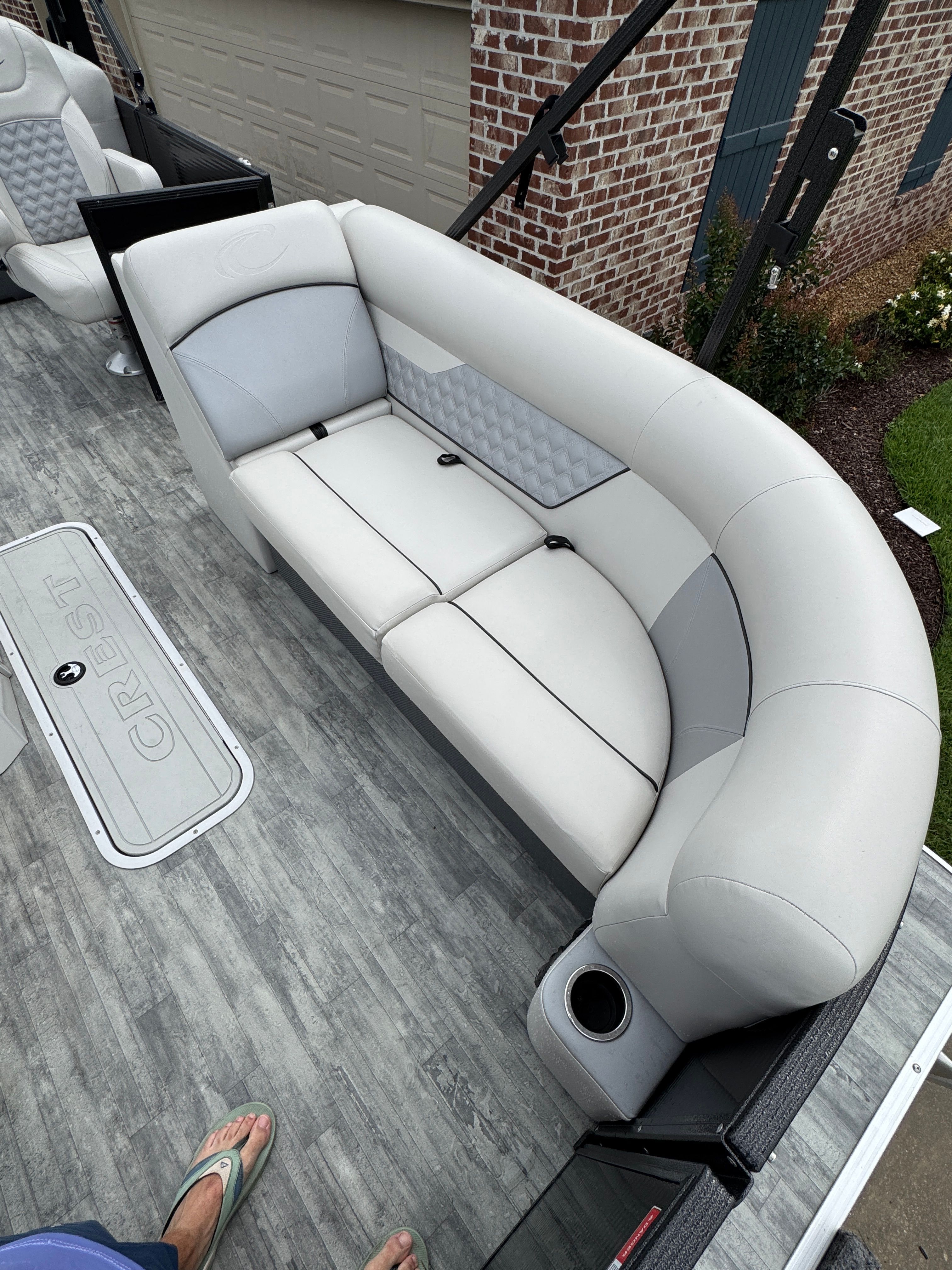 Interior of a 2022 Crest Classic DLX 220 boat.