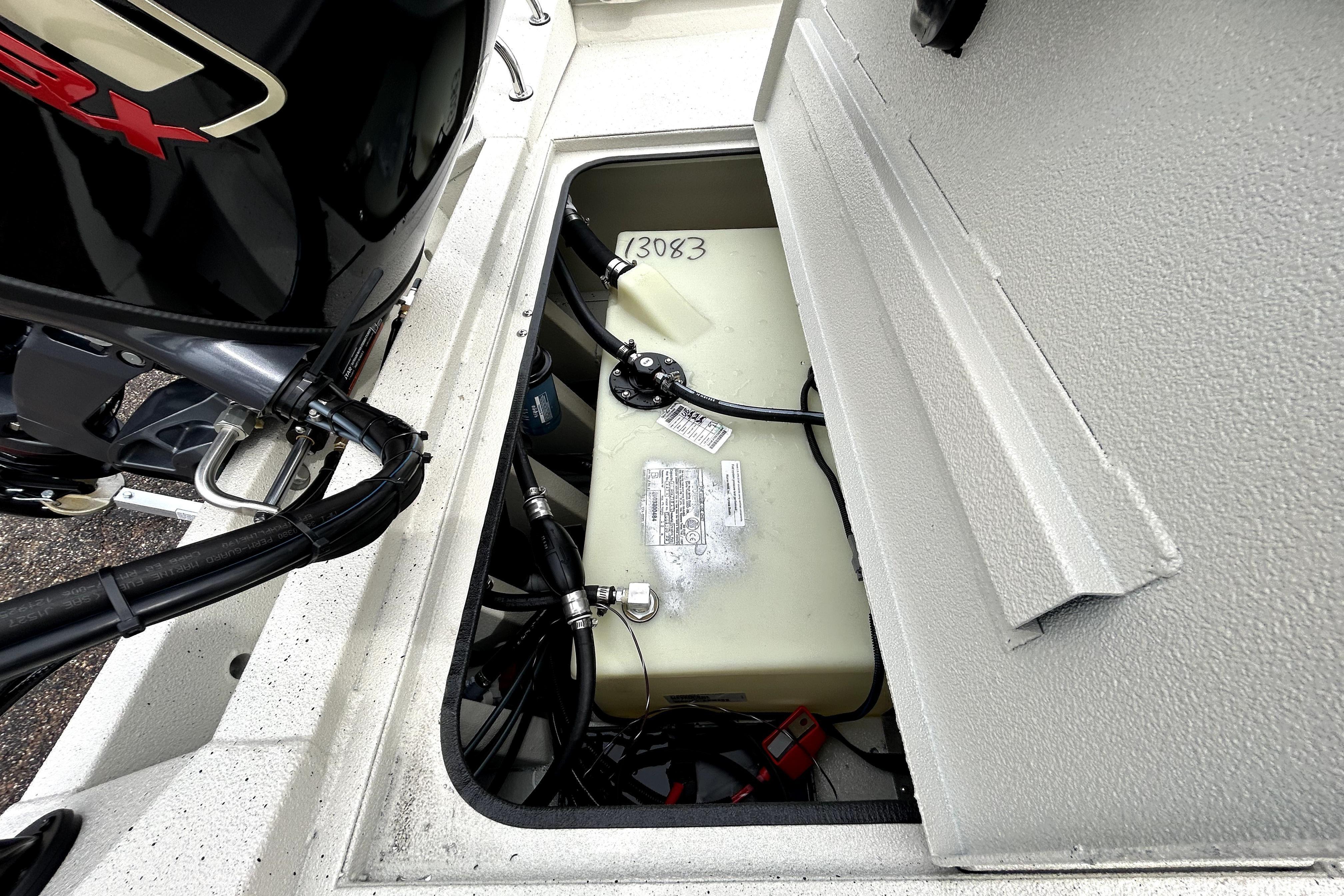 Engine compartment of Xpress H20B Bay 2026 boat.
