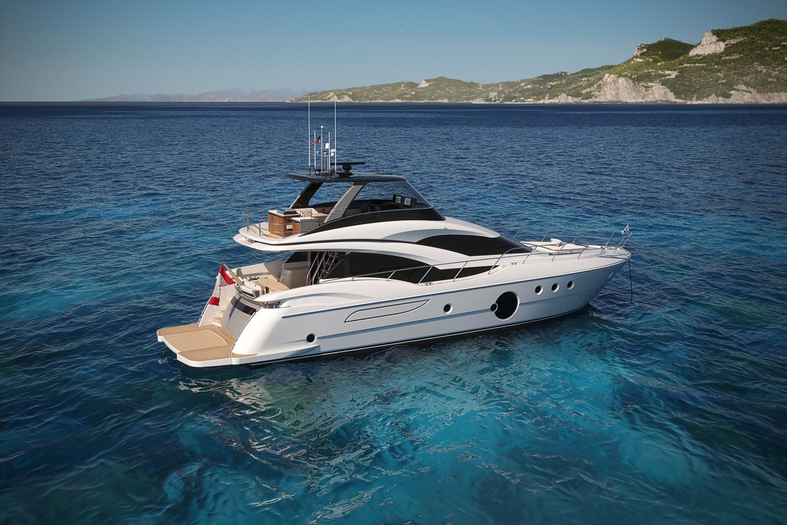Luxury Neptunus 650S yacht cruising in clear blue waters, 2026 model.
