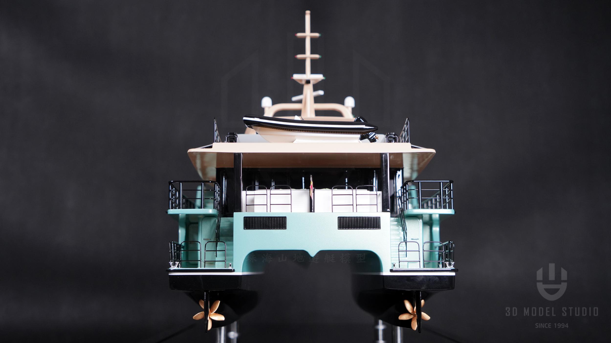 2026 Deo Juvante C24 yacht model, rear view, showcasing dual propellers and modern design.