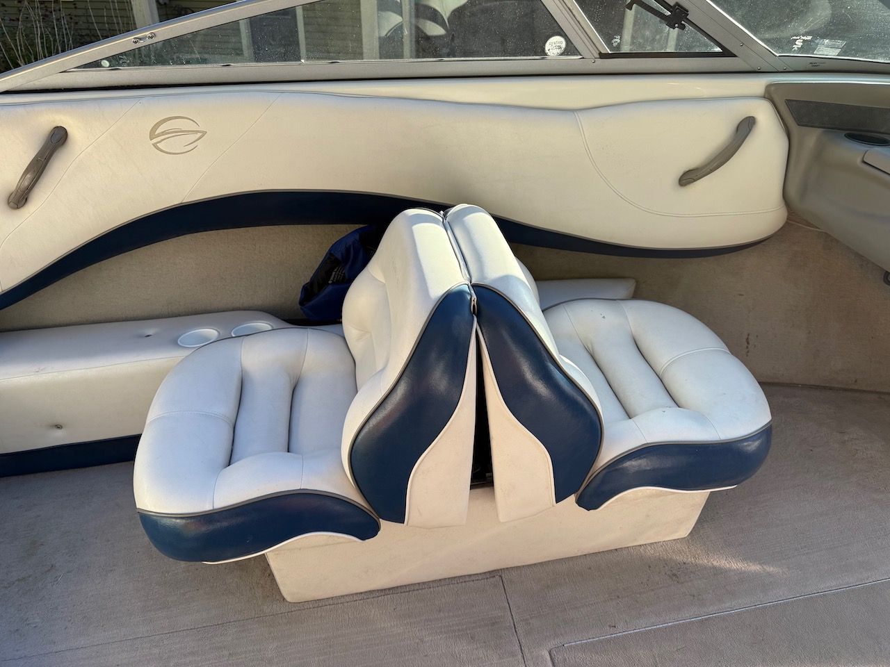 Interior of a 2000 Crownline 192 BR boat.