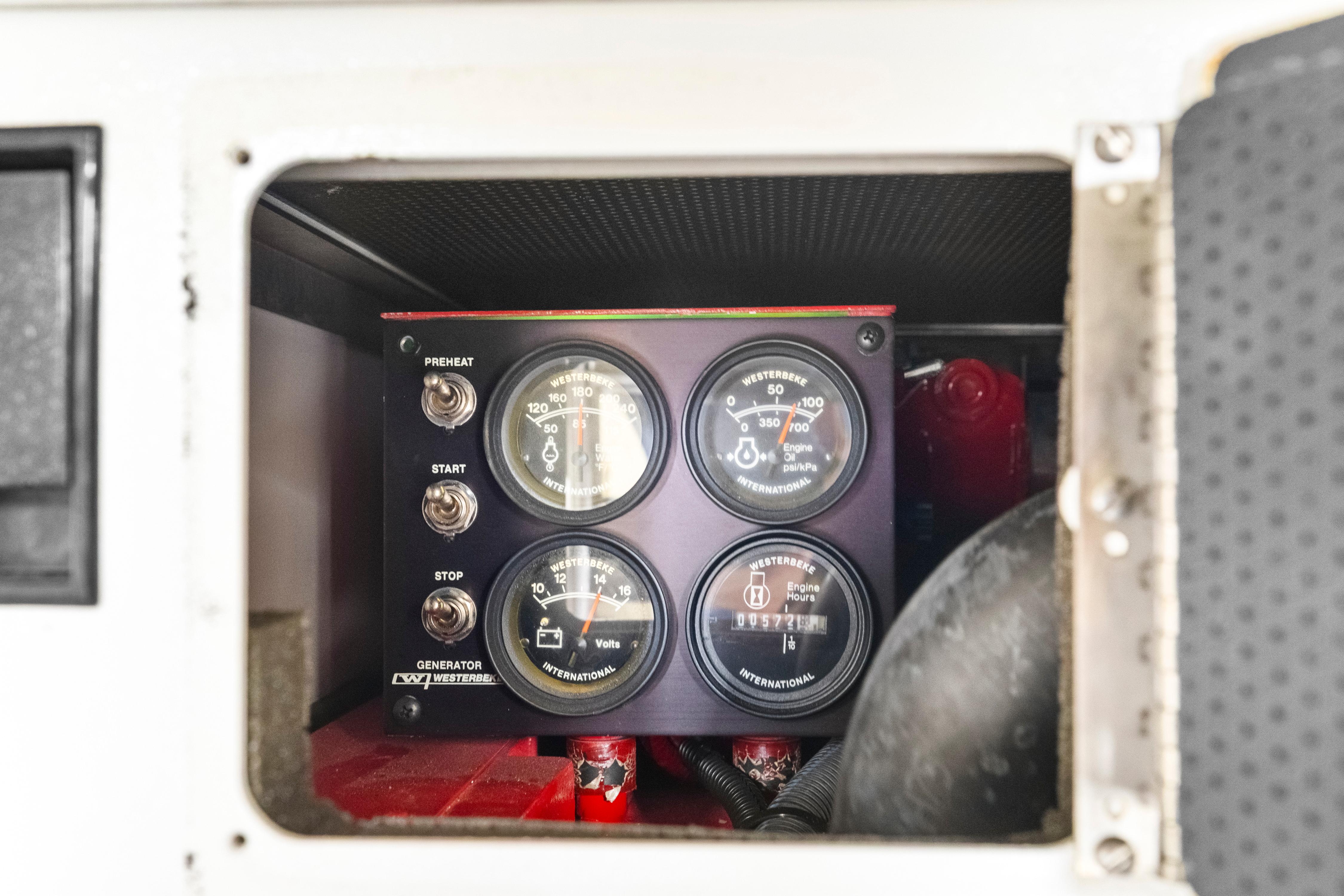 Control panel of a 2016 Formula 45 Yacht engine compartment.