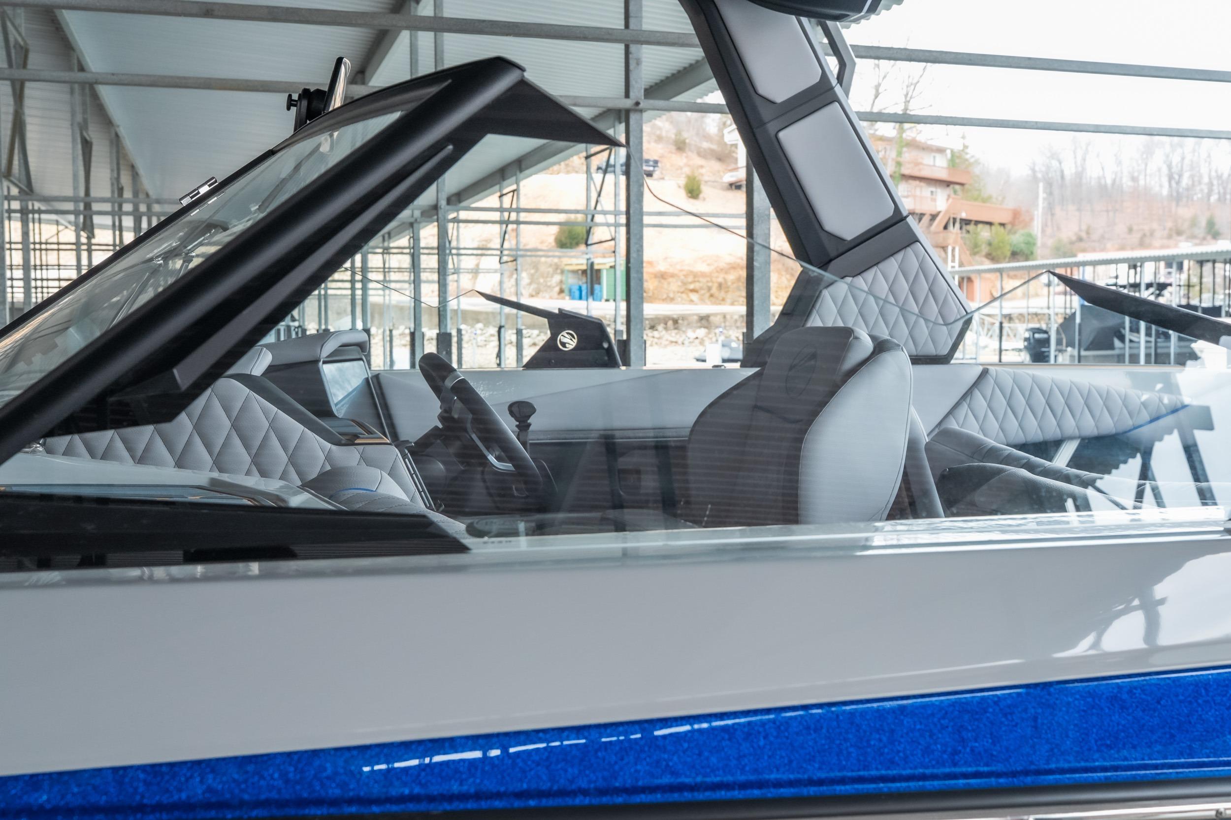 2026 Tigé Z3 boat interior with modern design and quilted seating.