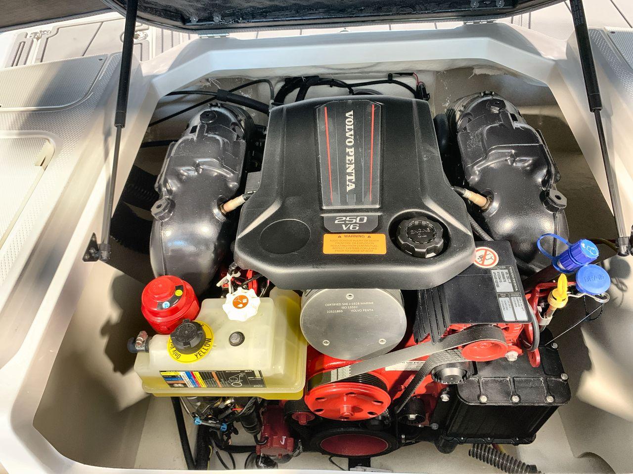 2025 Chaparral 21 SSi boat engine, featuring a Volvo Penta 250 V6.