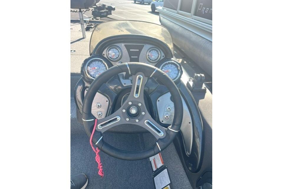 Steering console of 2023 Tracker Pro Team 195 TXW Tournament Edition boat.