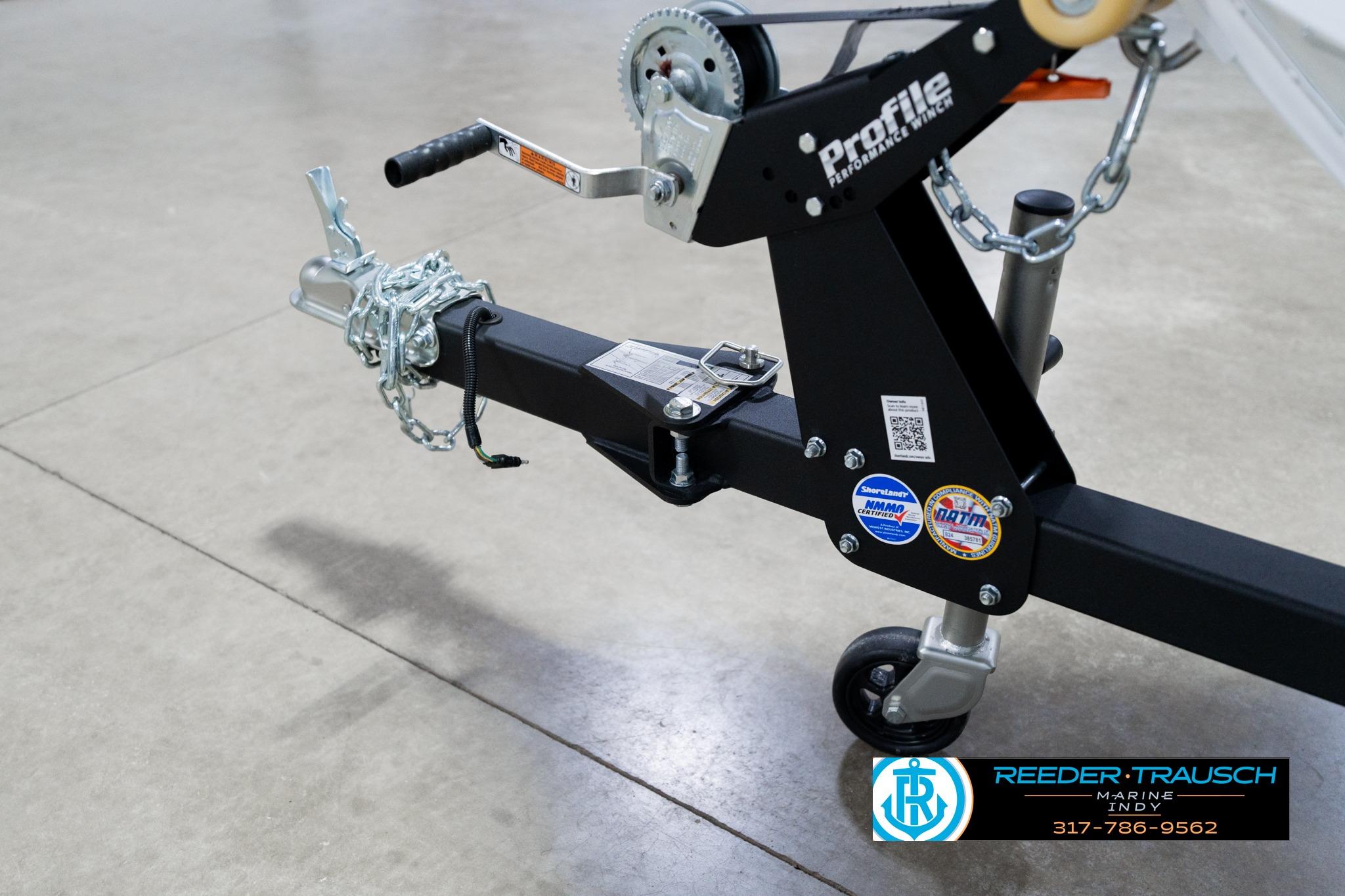 Trailer hitch of 2026 Lund 1700 Explorer Sport boat, featuring Profile Performance winch.
