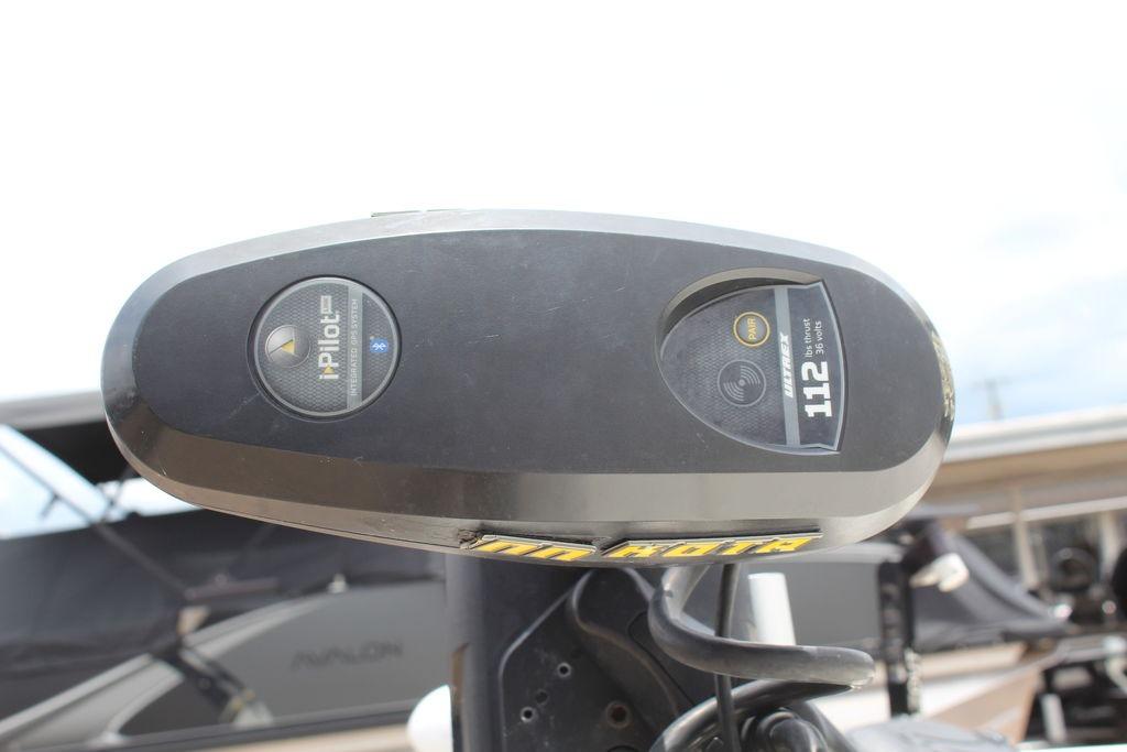 Trolling motor control panel on 2026 Skeeter SX230 boat, featuring i-Pilot technology.