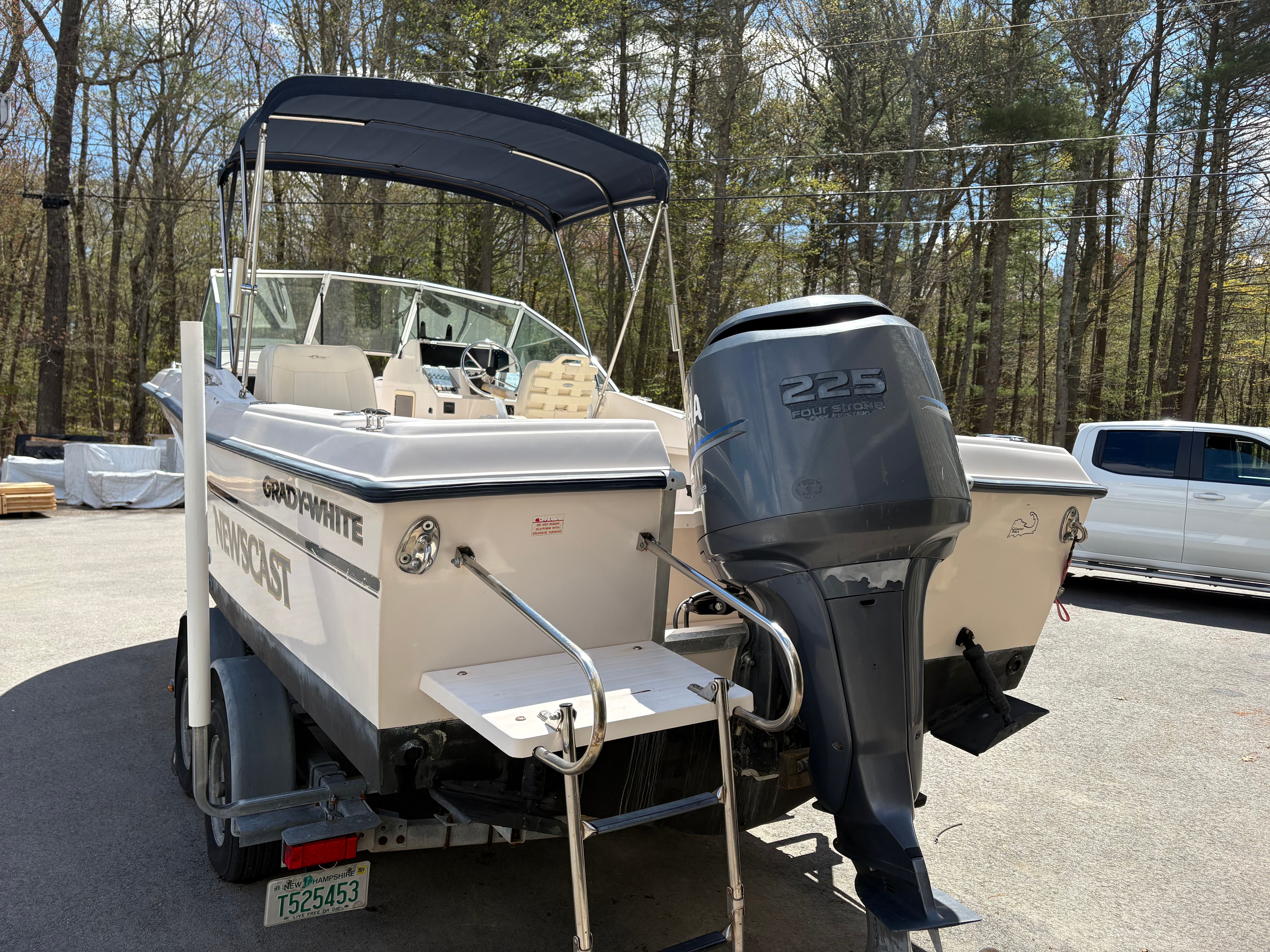 2002 Grady-White Tournament 223 boat with outboard motor.