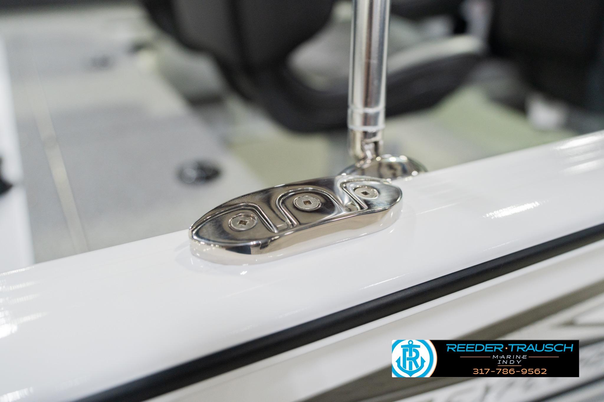 Close-up of 2026 Lund 1700 Explorer Sport boat hardware detail.