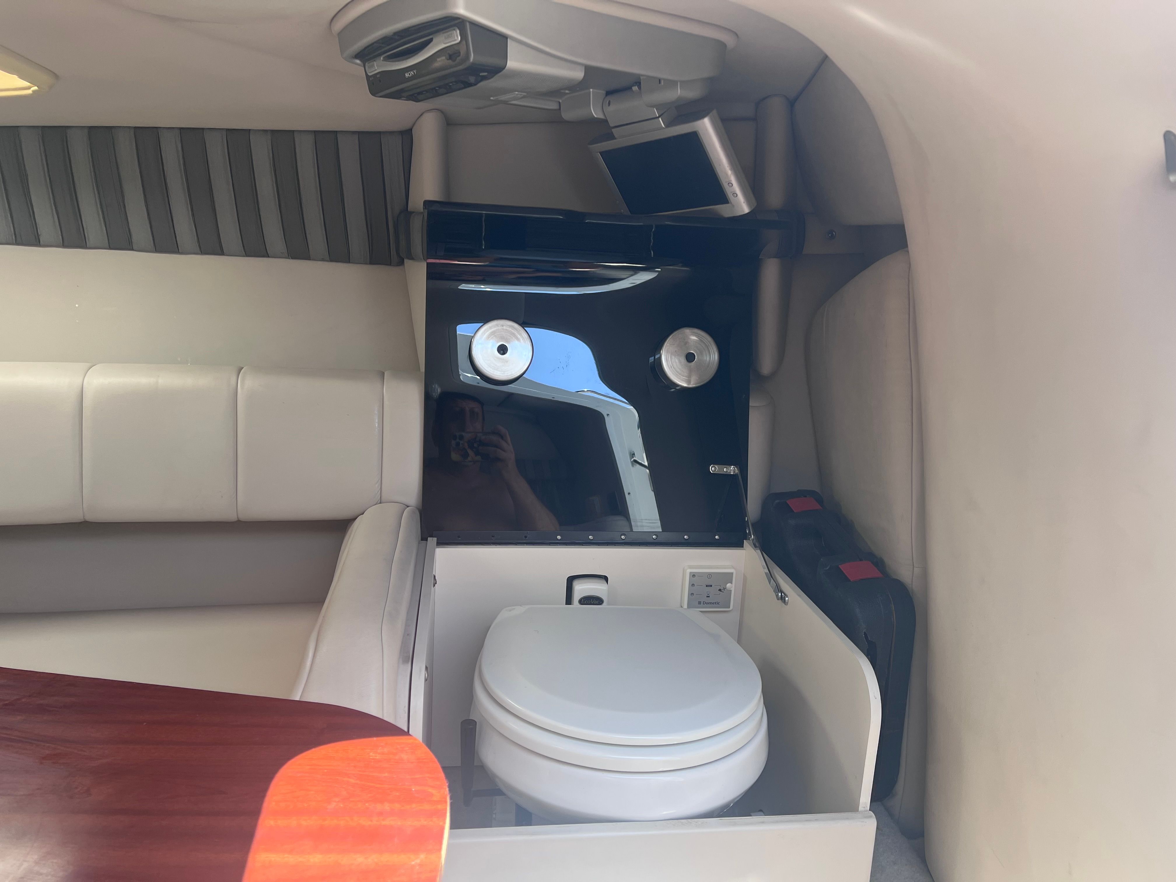 Interior of a 2006 Formula 260 Sun Sport with toilet.