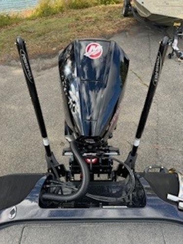 2025 Nitro Z19 outboard motor on a boat.