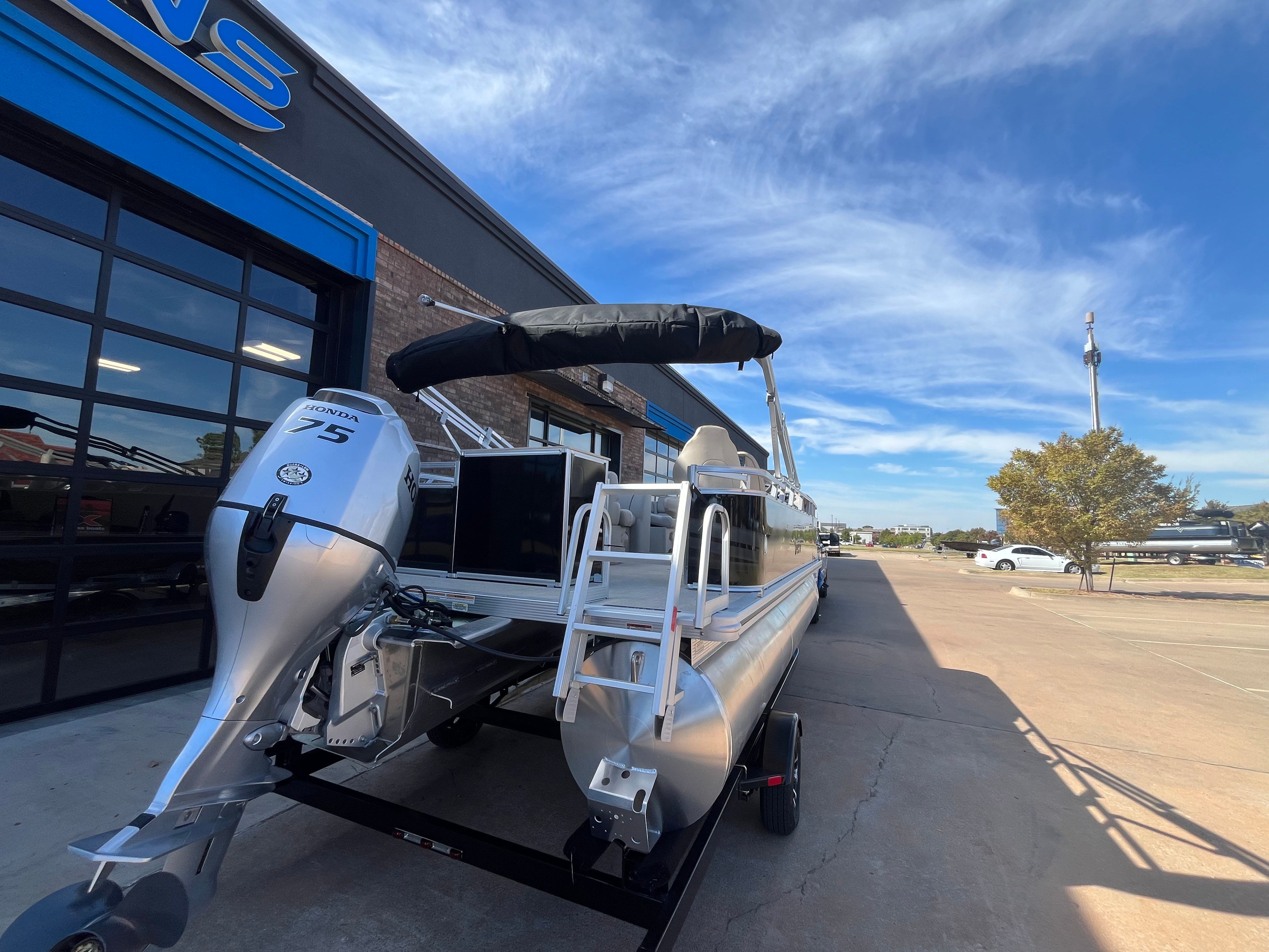 2026 Tahoe 1925 Sport Rear Fish boat with Honda 75 engine.