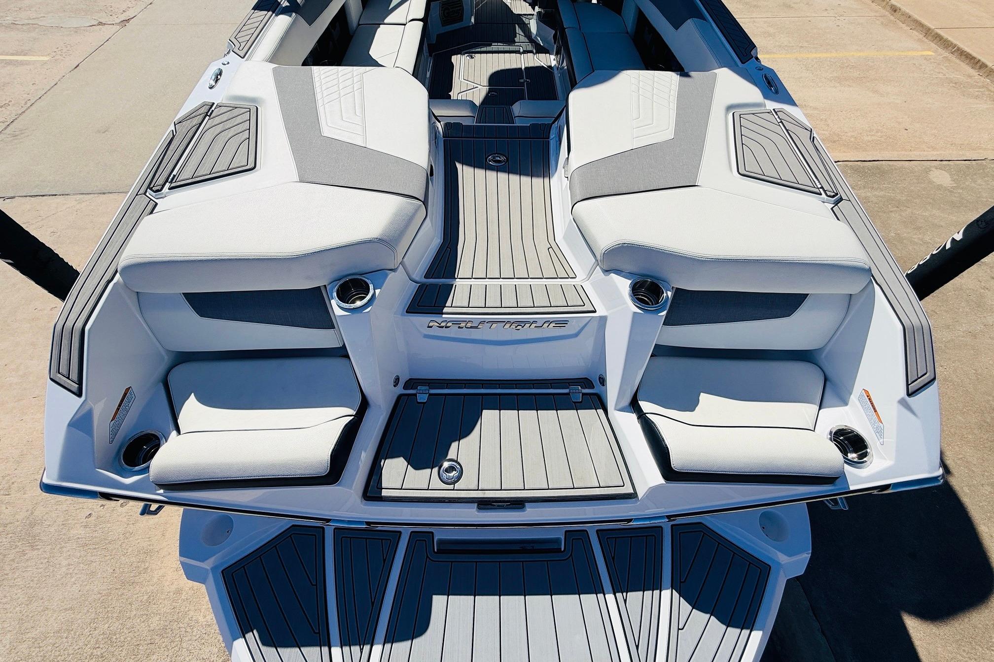 2023 Nautique Super Air Nautique G25 boat interior with sleek seating and modern design.